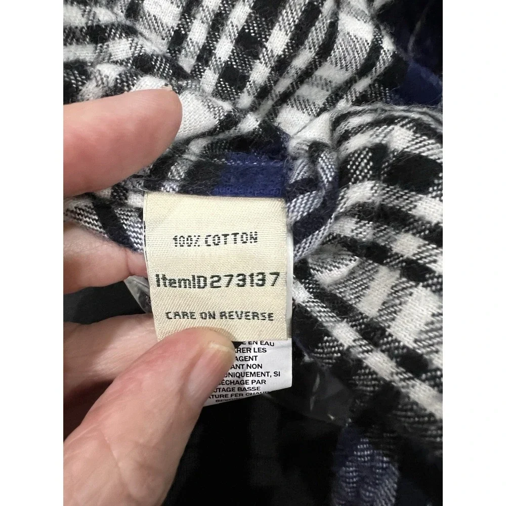 LL Bean Plaid Flannel Relaxed Fit Button Down Shirt Women's Small Casual